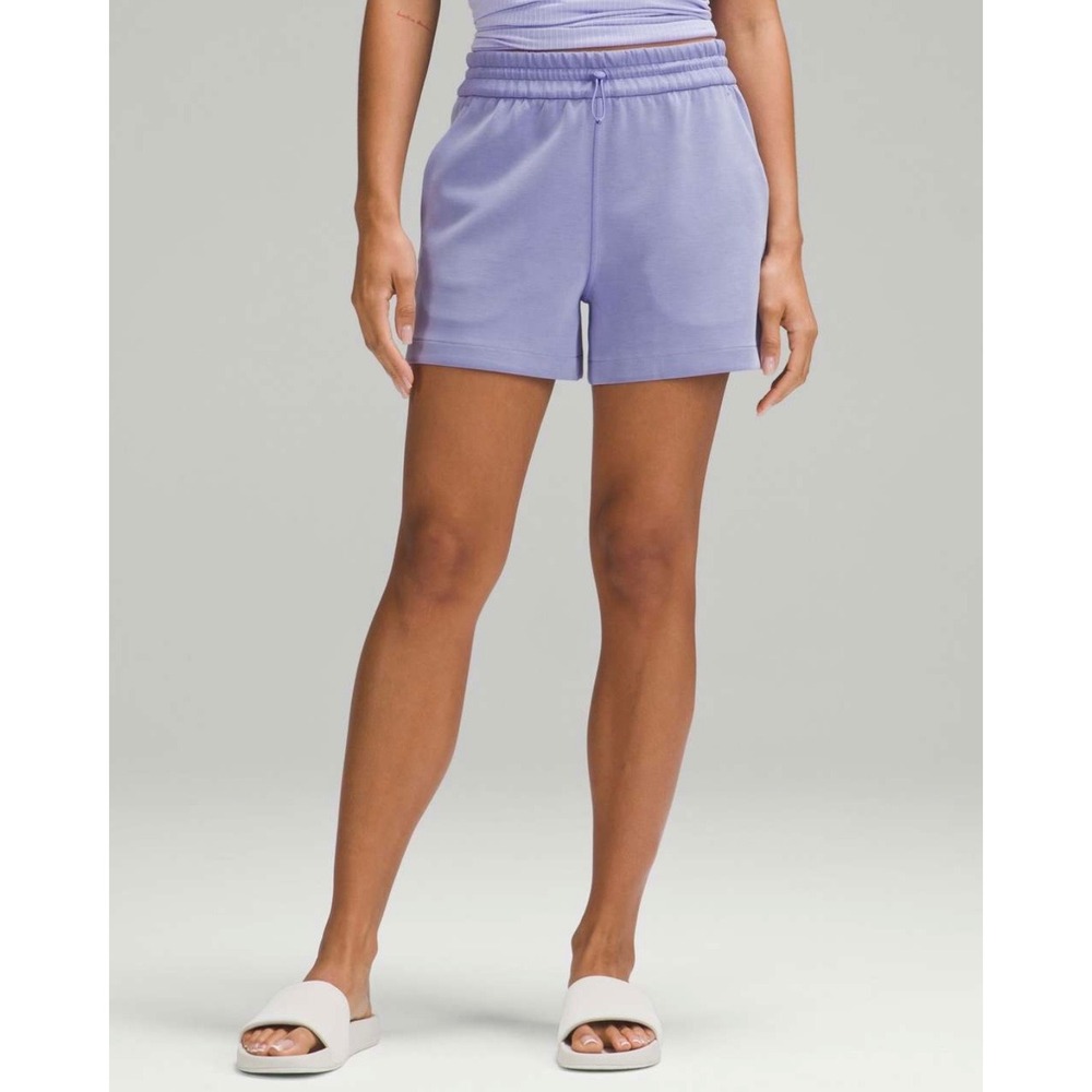 Lululemon Softstreme High-Rise Short 4" Dark Lavender 4 Gym Lounge Summer Casual